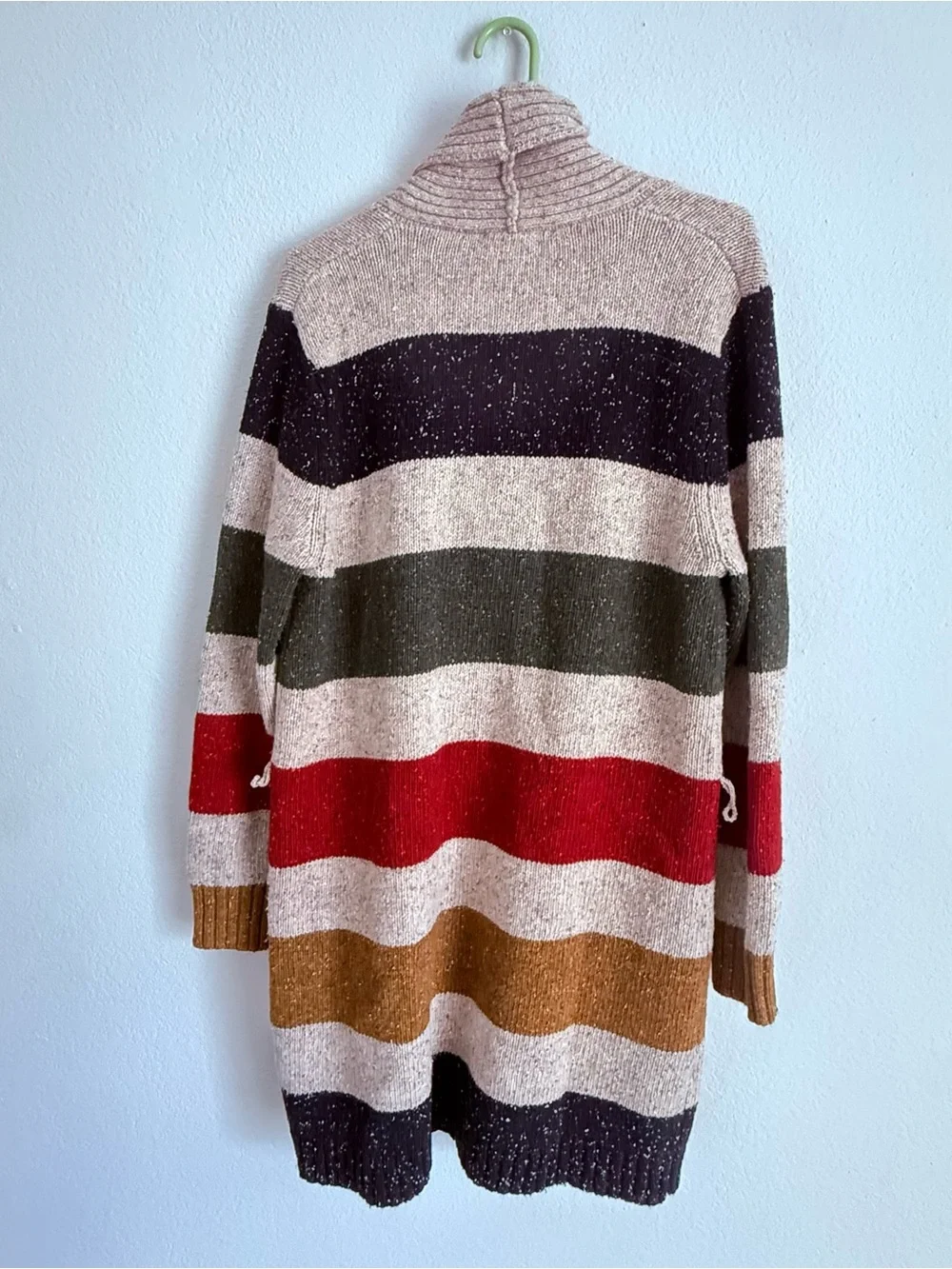 Pendleton Women’s Glacier Stripe Lambs Nylon Wool Cardigan Large